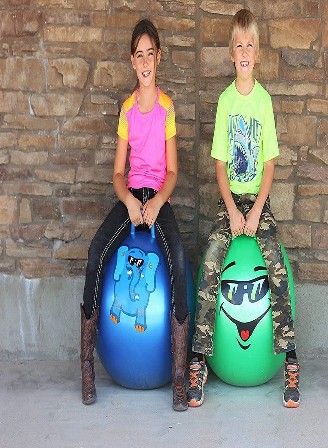 Sisliya Space Hopper Smile Inflatable Hopping Balls for Kids and Adult Jumping Toys Outdoor Indoor Ball for Age 3 and Up Sit & Bounce with Handle, 24 inch (Multi) - Image 5
